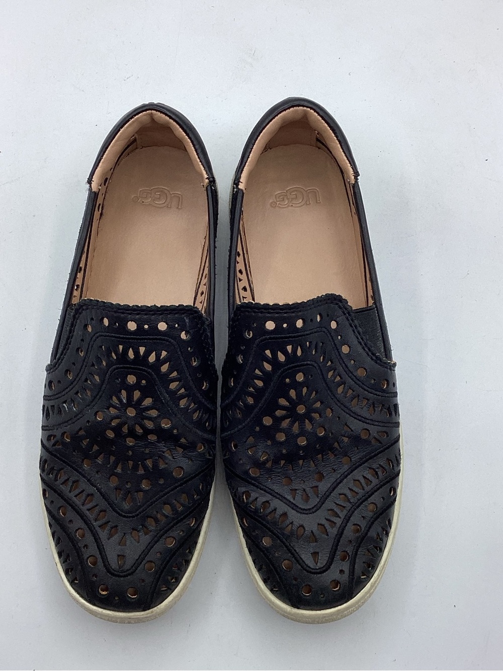 UGG Women's Black Laser-Cut Slip-On Sneakers Women’s Size 7